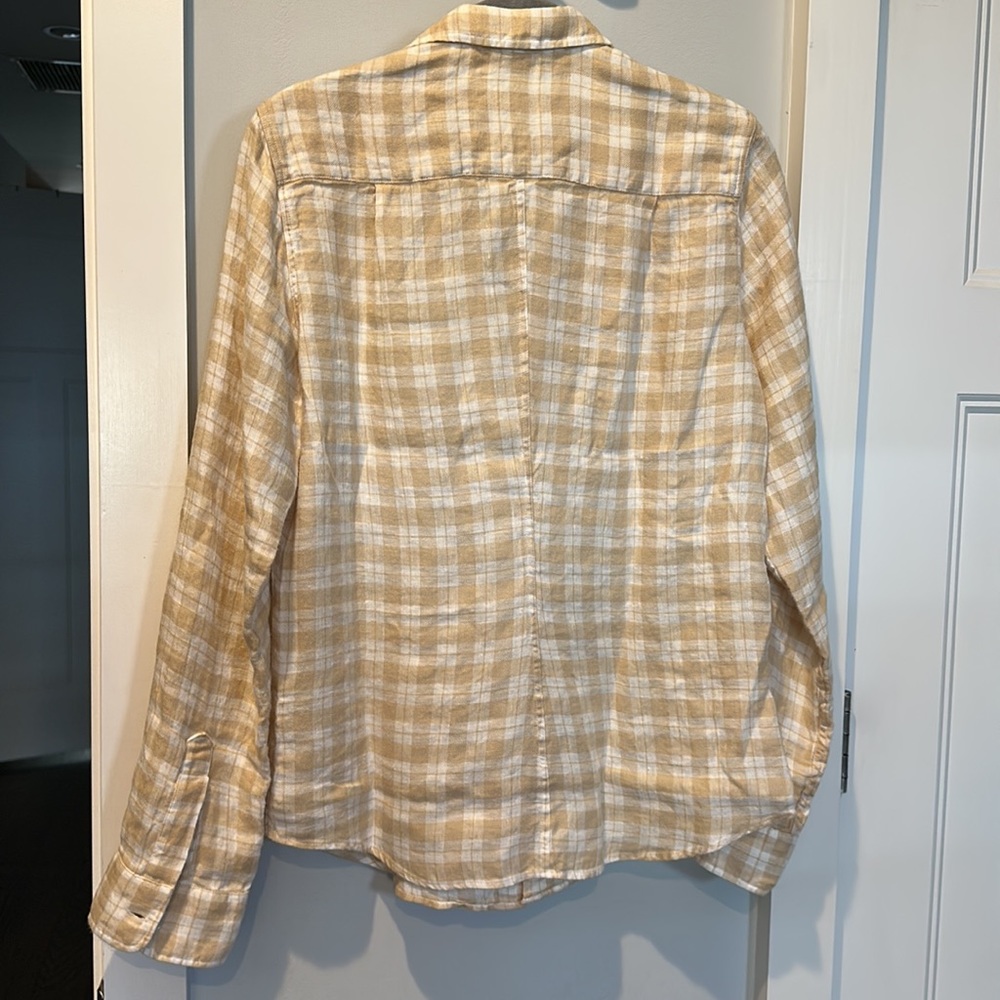 Barry Style Button-Down Plaid Flanneled Linen Shi… - image 5